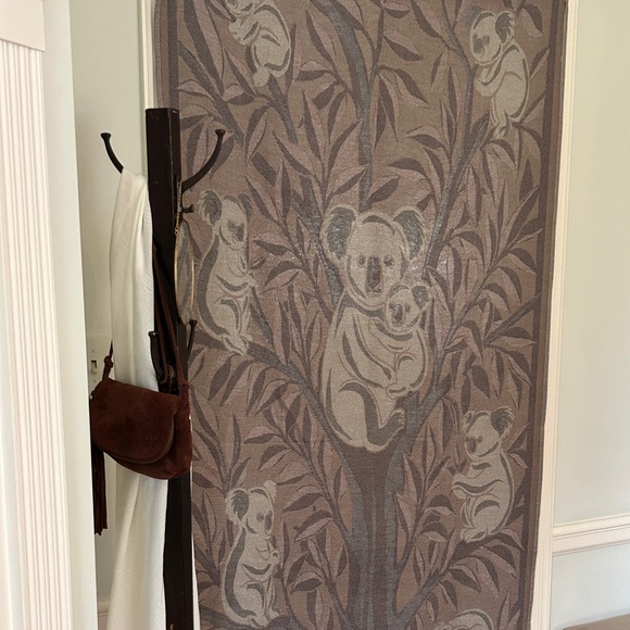 Gum Tree Koalas Blanket 2 Side FLiPSiDE Jacquard Loom Weave 100% Organic Cotton - Picture 4 of 16